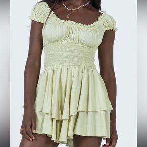 Princess Polly Love Galore Green Romper